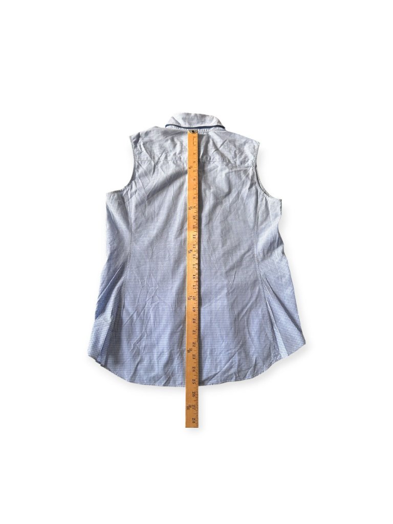 Muji Gingham Check Sleeveless Cotton Shirt, Size L — image 6 of 7